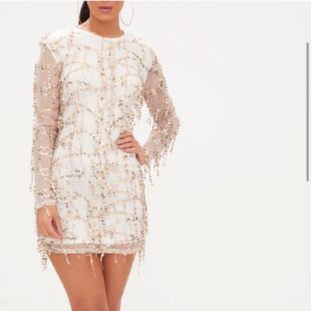 🤎🤍Prettylittlething Sequin party dress🤍🤎 size 2